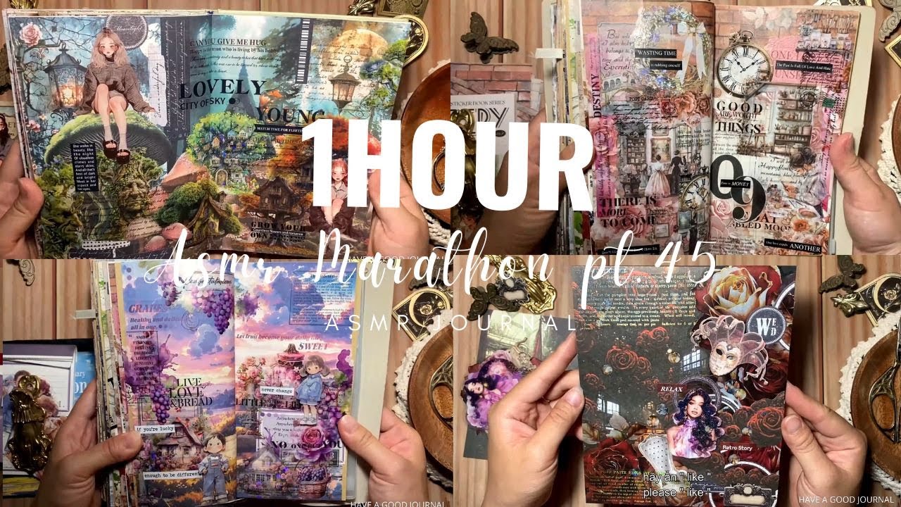 ASMR  Journal Marathon pt45 | 1HOUR | Have a good journal