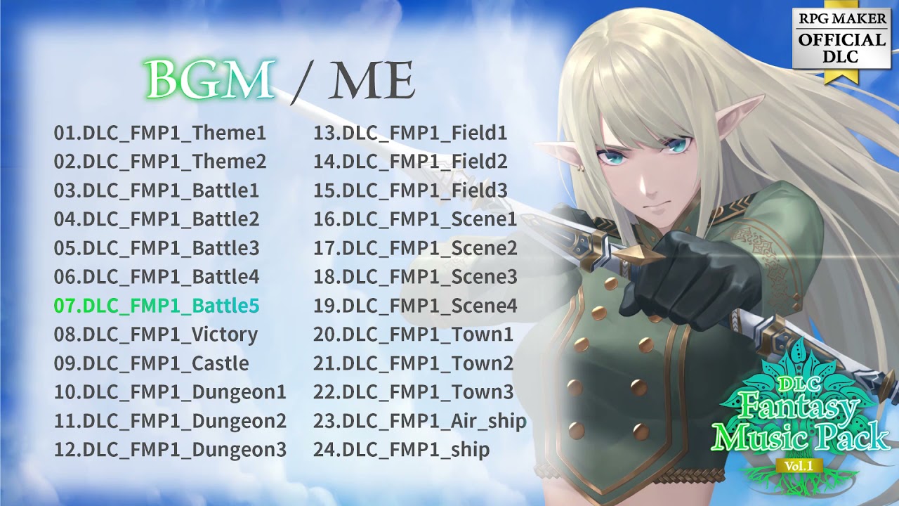 RPGツクールMZ/MV/アクツクMV/Unite向け公式DLC「fantasy musicpack vol1」試聴動画