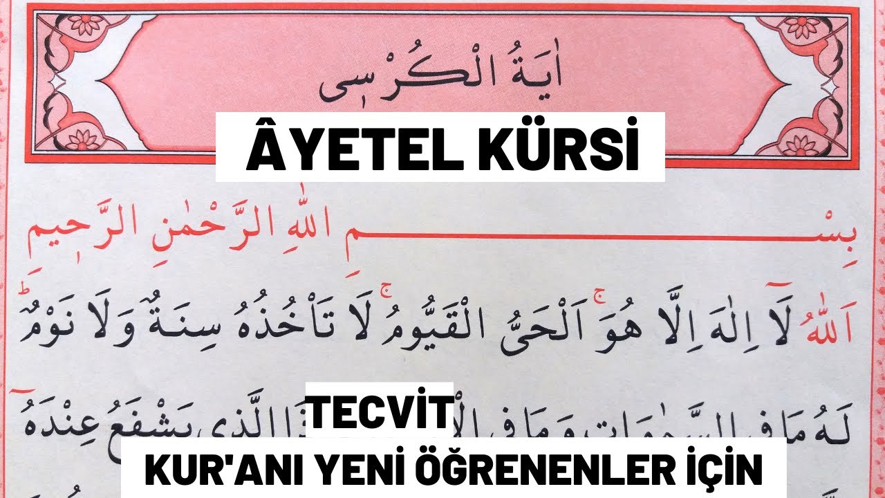 ÂYETEL KÜRSİ / TECVİTLERİN GÖSTERİLMESİ / KUR'ANI YENİ ÖĞRENENLERİÇİM