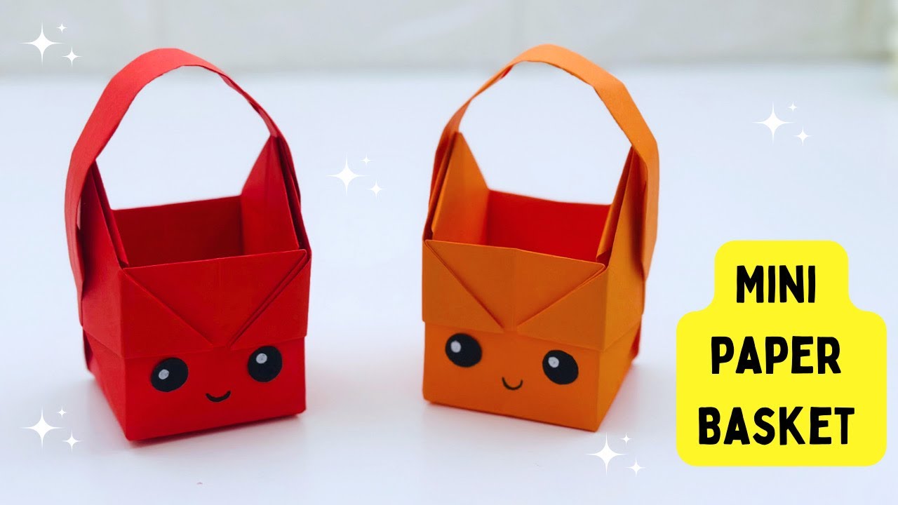 DIY MINI PAPER BASKET / Origami Basket DIY / Paper Craft / Easy craft ideas / Paper Craft New