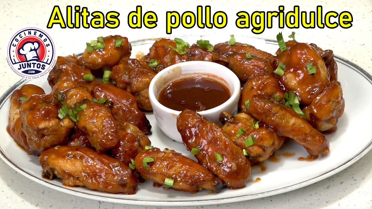 Alitas de pollo agridulce al horno.