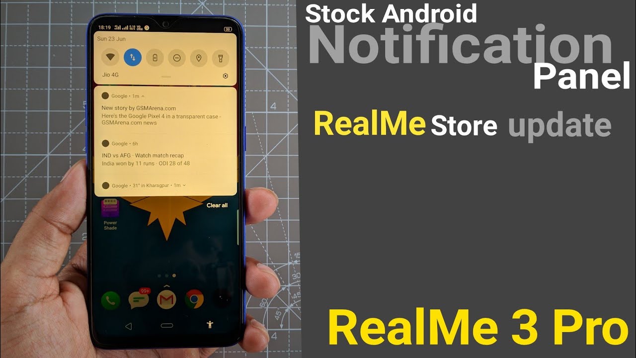 RealMe 3 Pro Stock Android Style Quick Settings Panel & RealMe Store