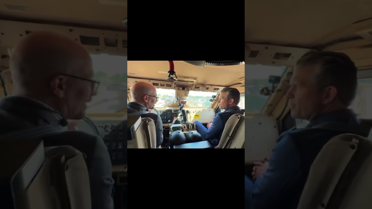 &bull;@SECWAR took a ride while visiting Oshkosh Defense!