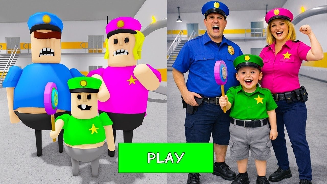 POLICE FAMILY ESCAPE IN REAL LIFE! OBBY Roblox Update All Mophs Gameplay #roblox #HarryRoblox