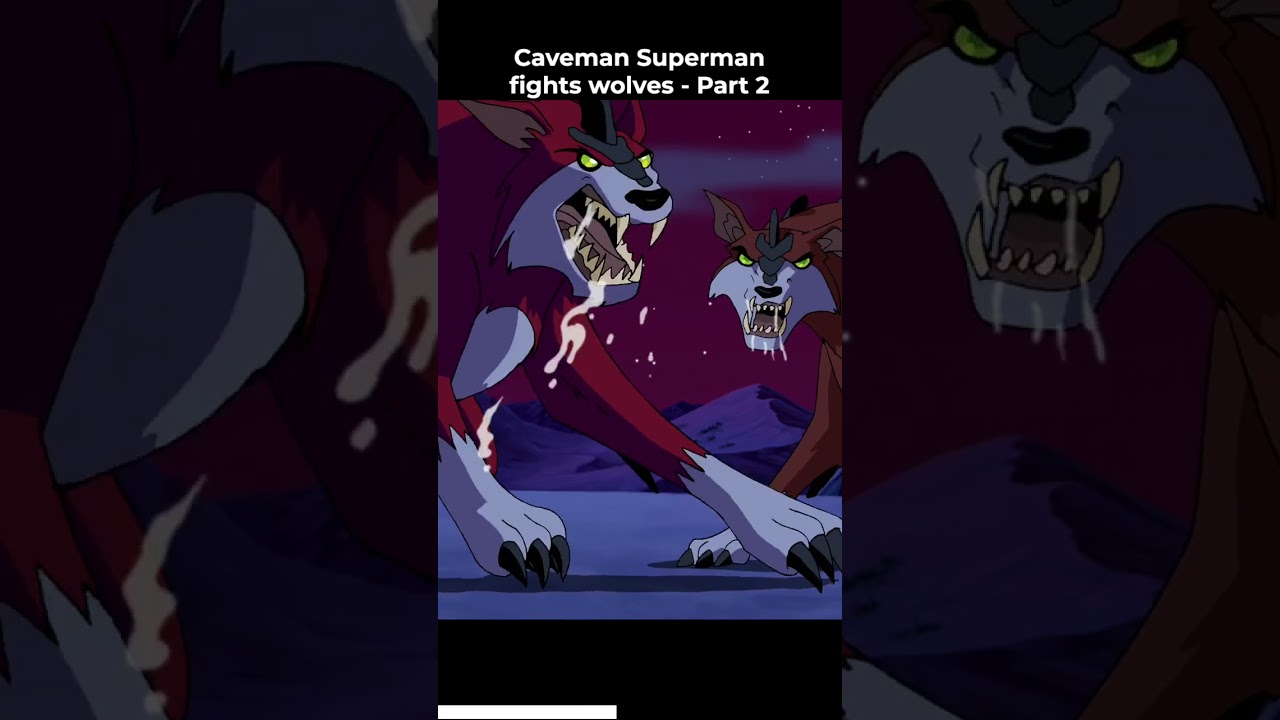 Caveman Superman fights wolves Part 2 | Justice League #shorts #justiceleague #comics