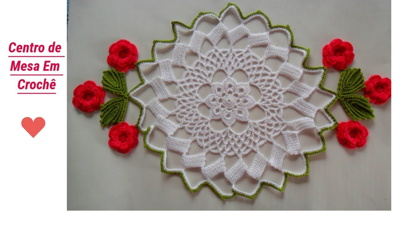 Centro de Mesa em Crochê com Flores Parte final