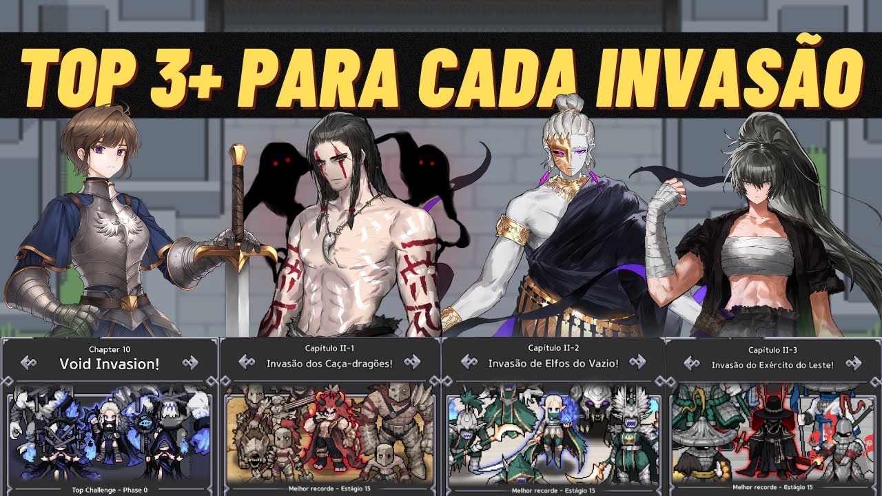 King God Castle - Top 3 Heróis para cada Invasão