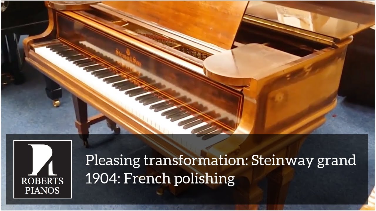 Before and after: Pleasing transformation: Steinway grand 1904: French polishing