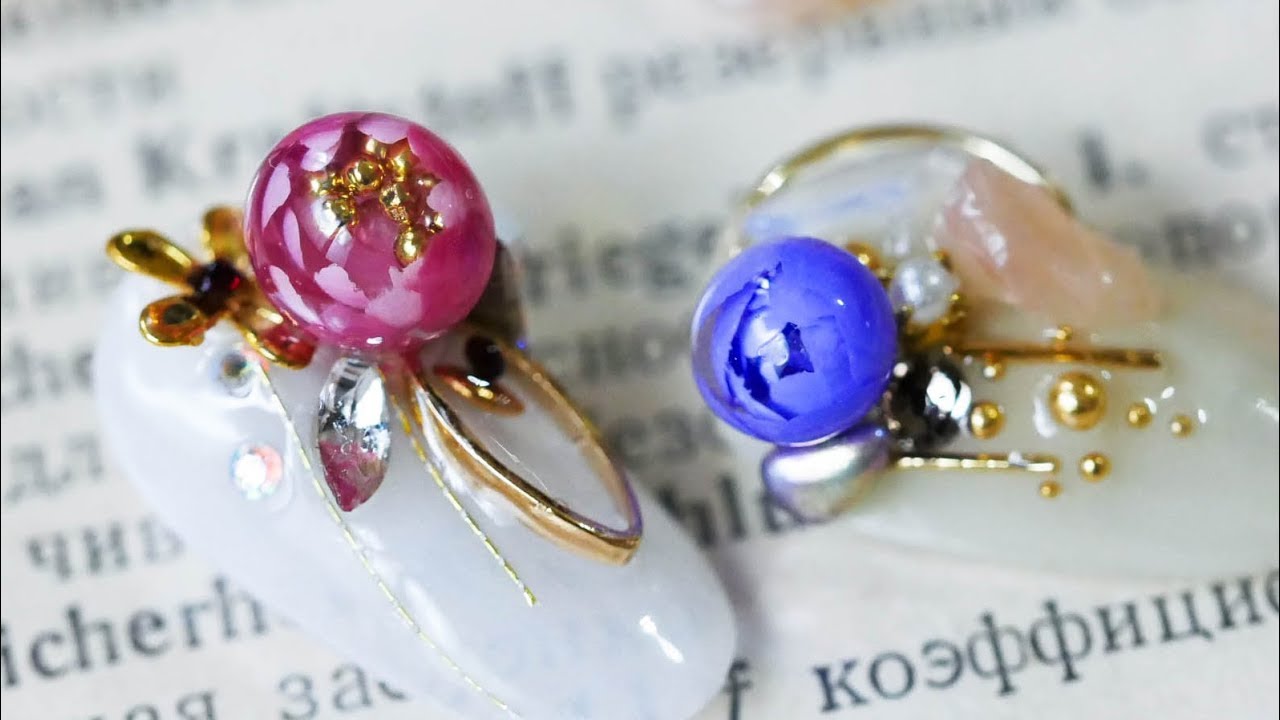 CANDY BALL BUBBLE FLOWER GEL NAILS 凝膠花球美甲應用~ginanail/美甲教學/Nailart/ネイル/네일