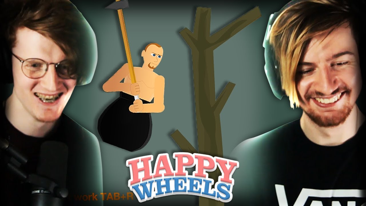 GETTING OVER IT IN HAPPY WHEELS!?
