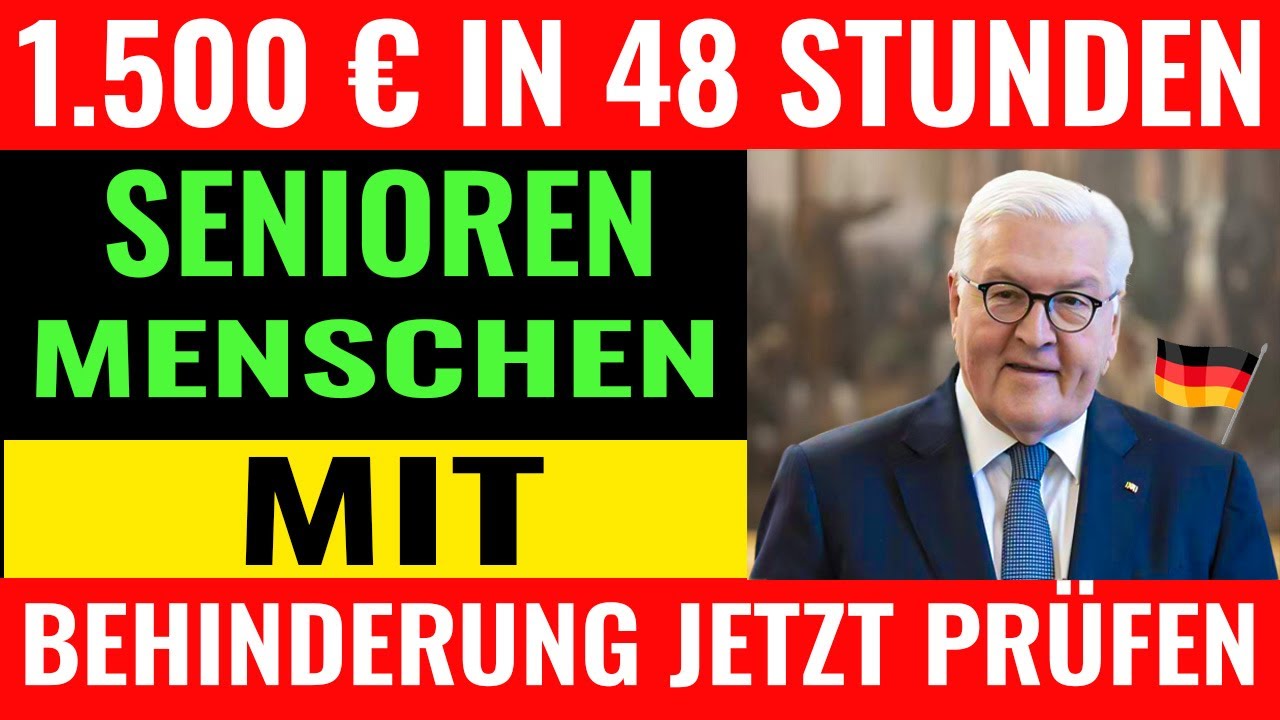🚨 DRV best&auml;tigt! 1.500 &euro; Zahlung in 48 Stunden f&uuml;r Senioren & Menschen mit Behinderung