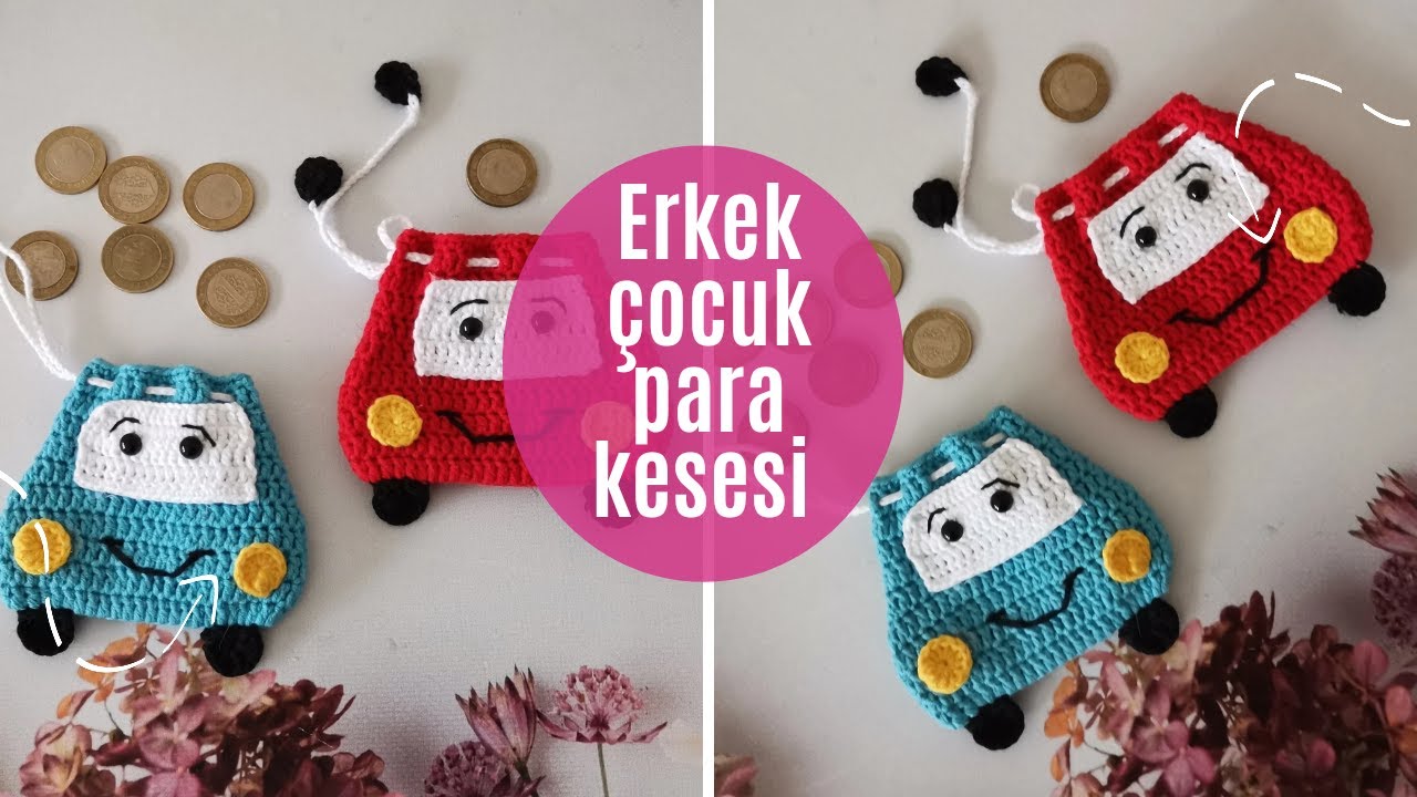 Erkek Çocukları için Araba Harçlık kesesi yapımı, çocuk para kesesi