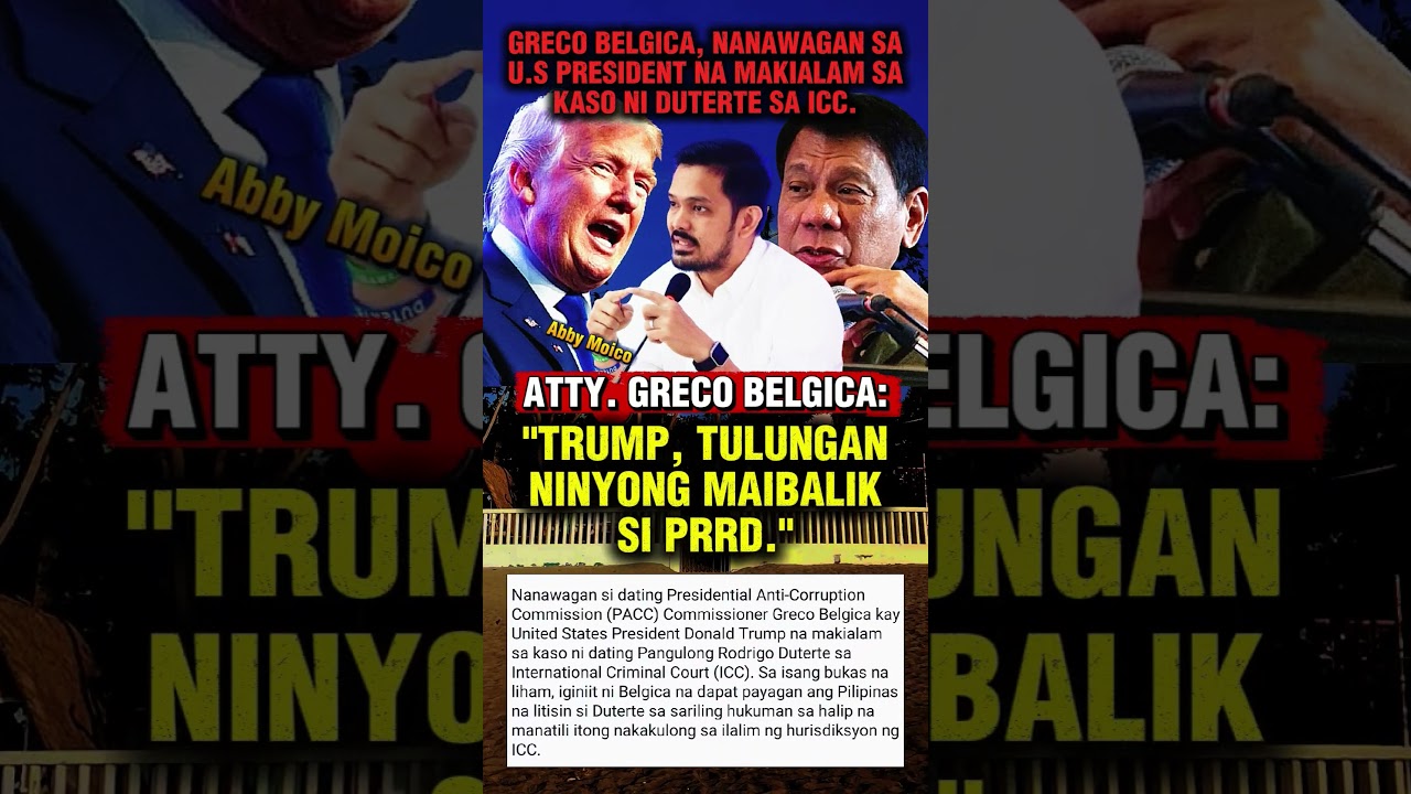 GRECO BELGICA: TRUMP, TULUNGAN MONG MAKABALIK SI PRRD #shorts