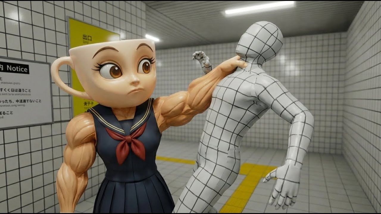 イタリアンブレインロットアニメ「8番出口に迷い込んでしまったバレリーナカプチーナ」