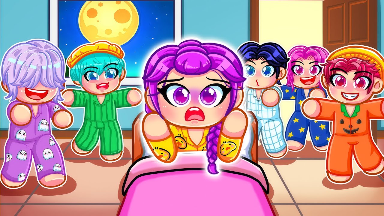 BABY RUMI Is STUCK at a QUINTUPLETS SLEEPOVER in Roblox! | Kpop Demon Hunters
