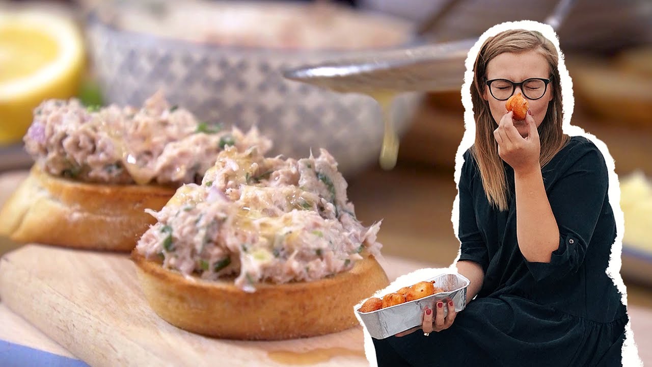 Maizītes ar tunča pastēti un rozmarīna sviestu