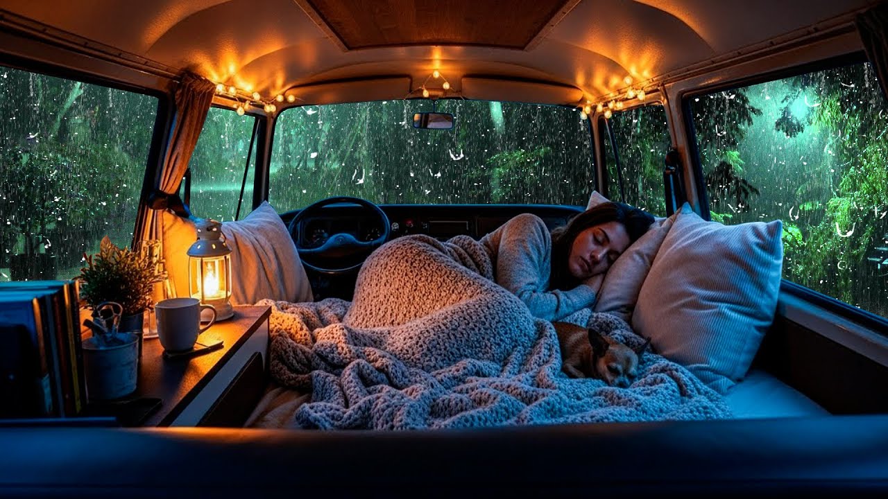 Late Night Rain Whispering Outside the Window – Peaceful Cozy Car Ambience for Deep Sleep