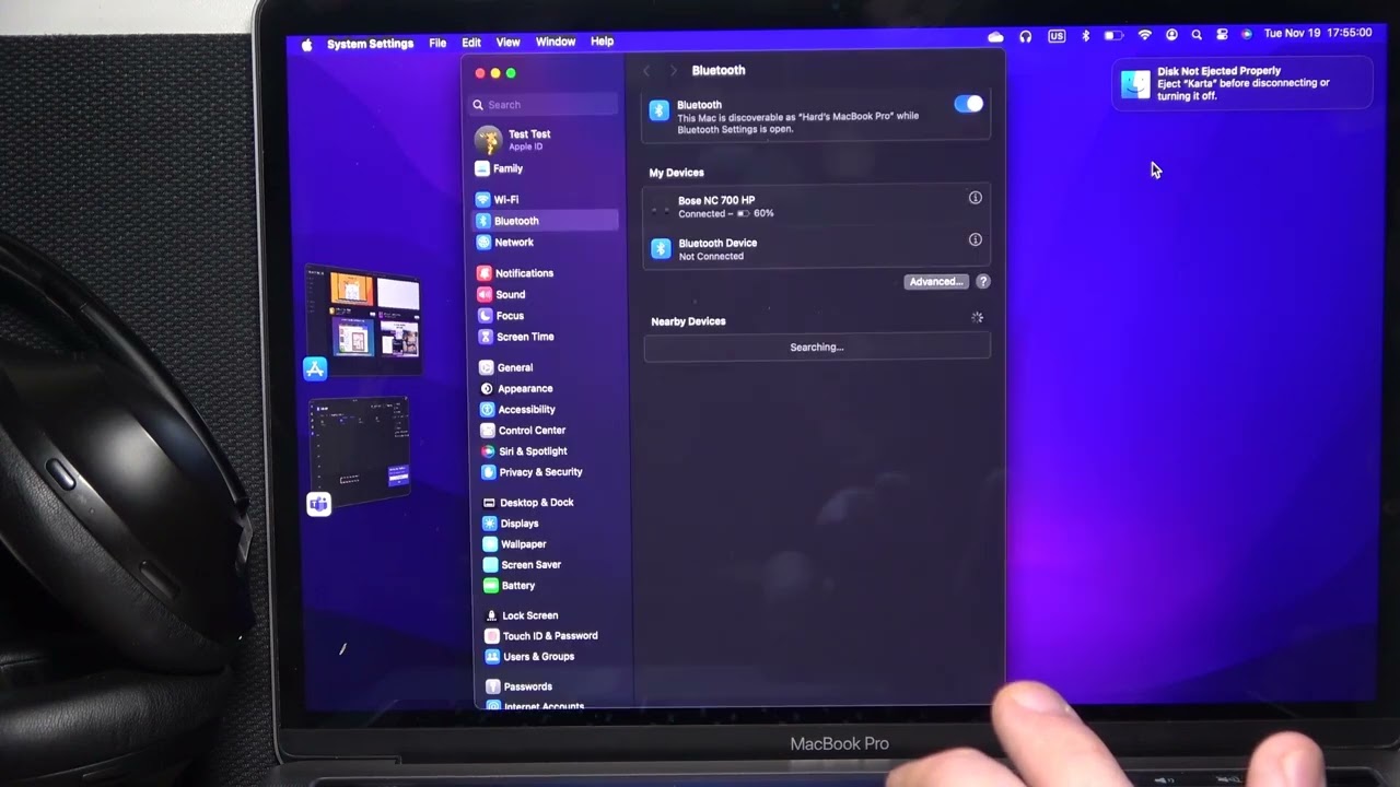 BOSE 700 – MacBook에서 페어링 해제하기