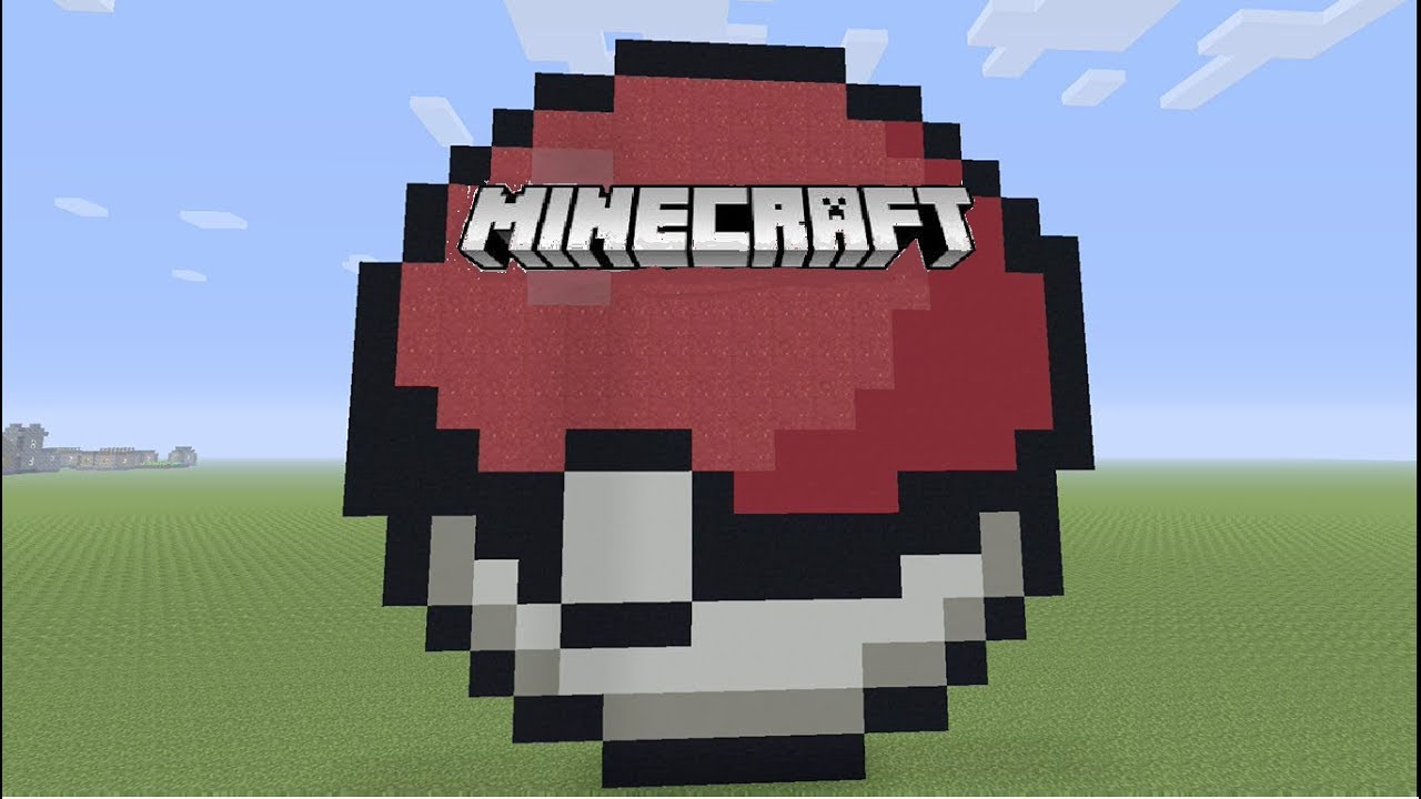 Minecraft Pokeball Pixel Art Tutorial