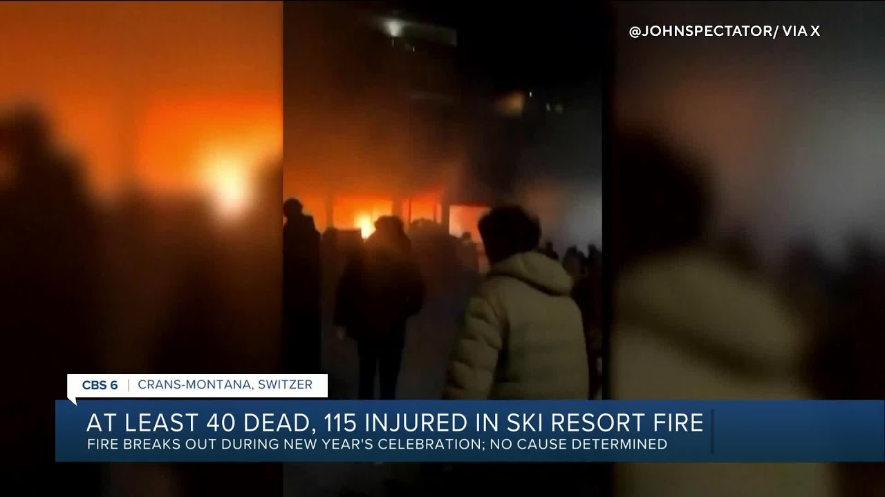 About 40 people dead and 115 injured in fire at Swiss Alpine bar during New Year's celebration