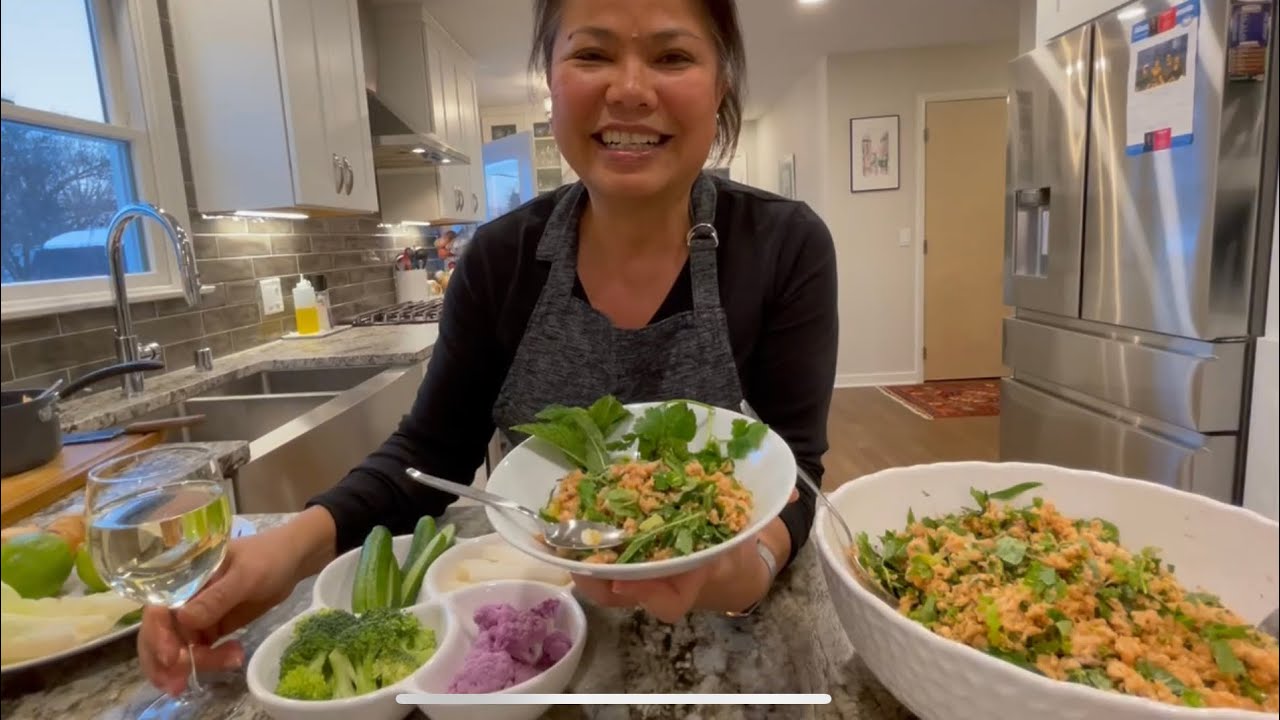 How to make Lao Salmon Laab #laofood #foodie #noukhaschka