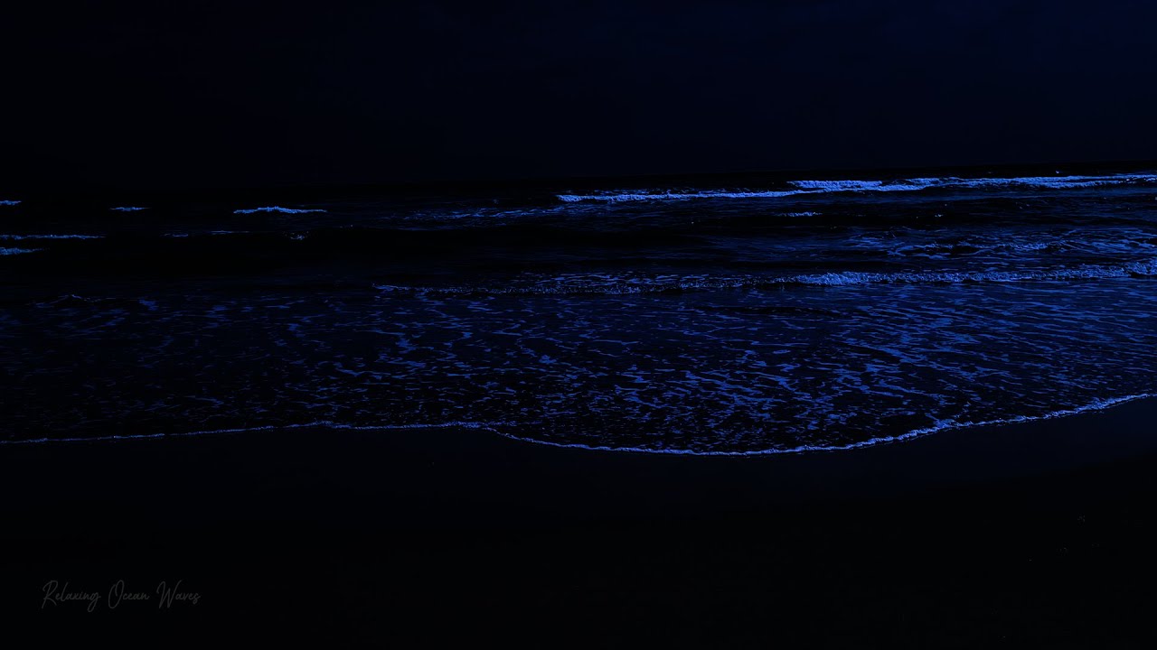 Relieve Stress in 3 Minutes to Sleep Soundly with Ocean Wave Sounds on Beach at Night