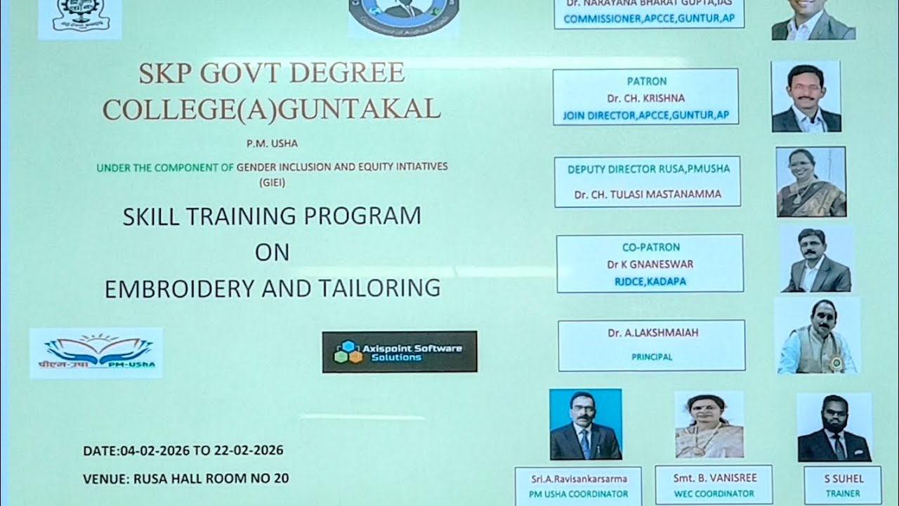 Embroidery and Tailoring valedictory  function under PM USHA Scheme 