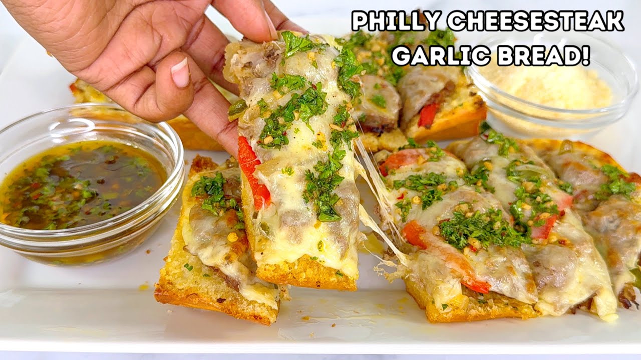 HOW TO MAKE PHILLY CHEESESTEAK GARLIC BREAD!