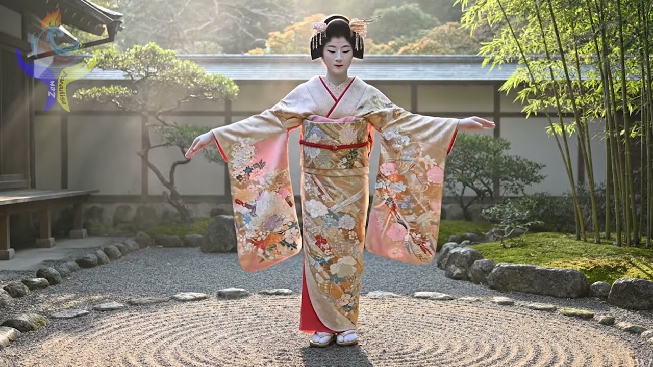 Temple Courtyard Arm Sweep • Geisha Calm Motion • Zen Ambient Flow