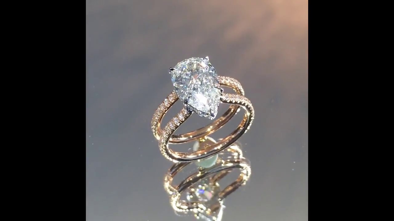 2.60 ct Pear Shape Diamond  2-Tone Engagement Ring