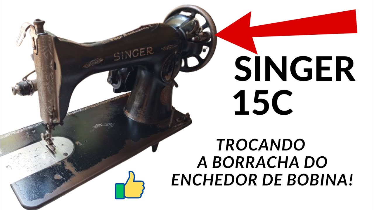 Singer 15C, como trocar a borracha do enchedor de bobina!