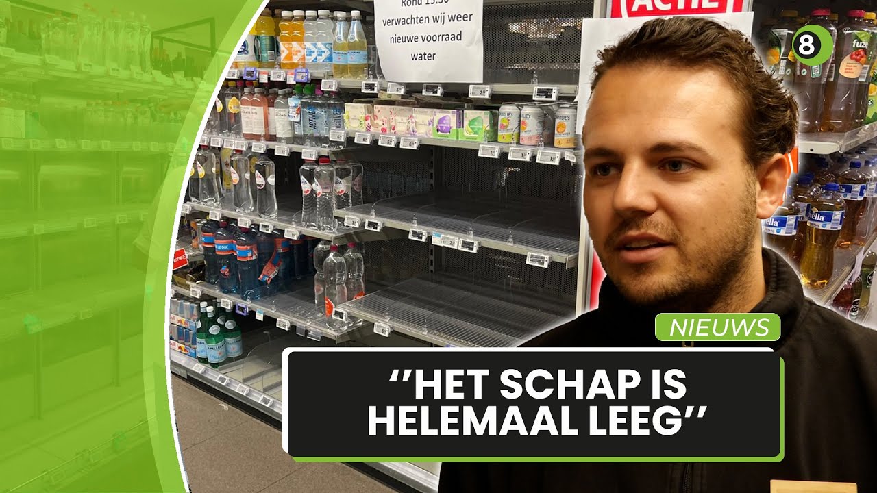 Lege schappen in supermarkten in Wehl en Didam door vervuild drinkwater