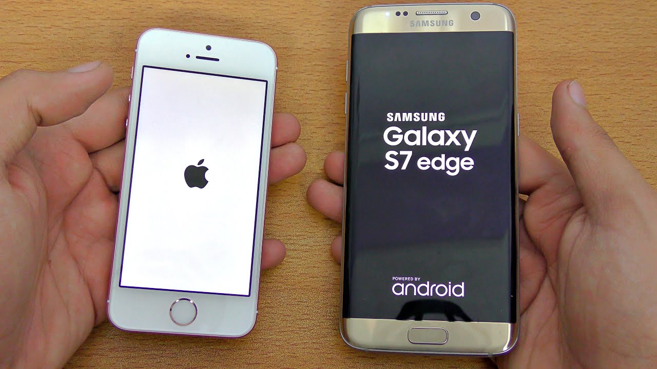 iPhone SE vs Samsung Galaxy S7 Edge  - Speed Test! (4K)