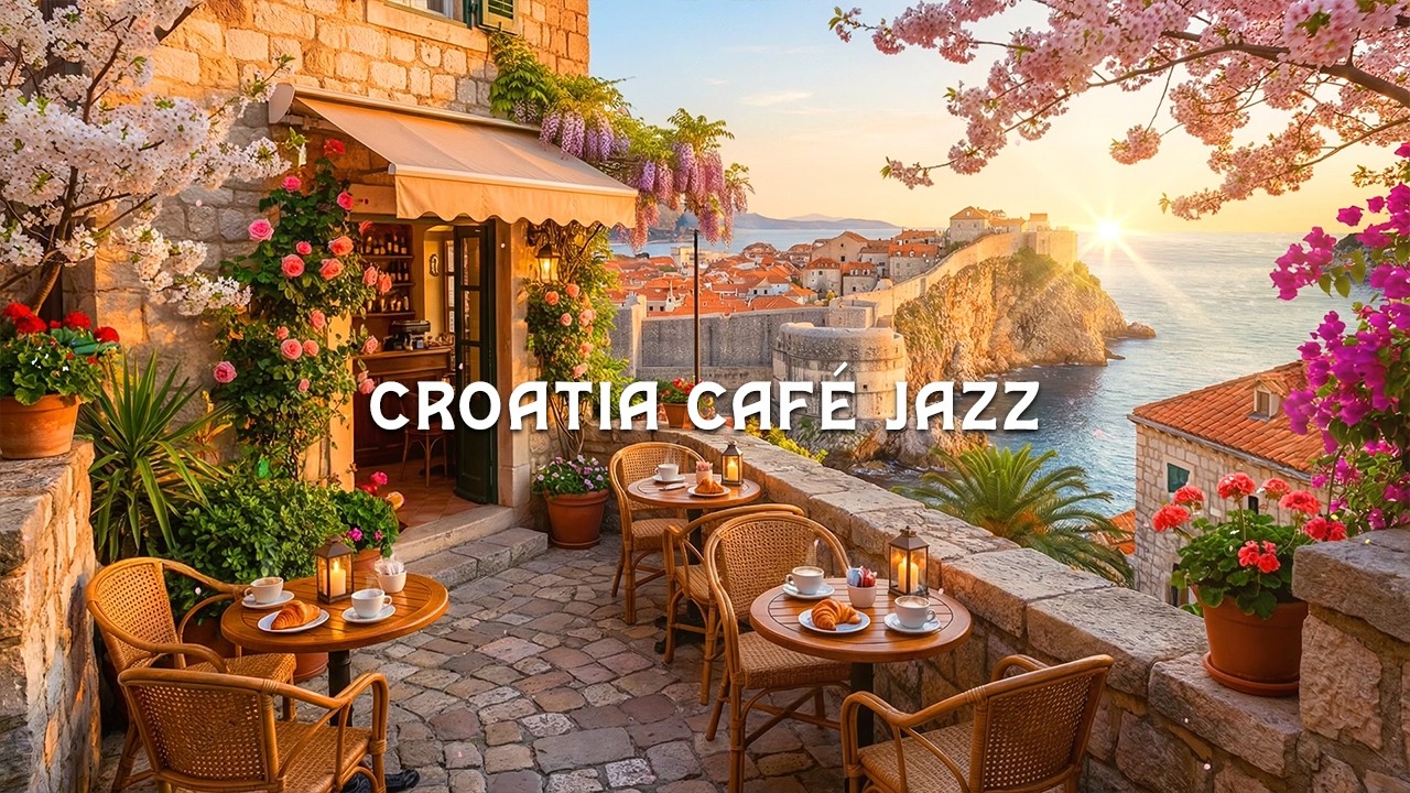 Croatia Seaside Café Jazz 🇭🇷 Dubrovnik Sunrise Coffee Terrace | Smooth Piano Jazz for Study & Focus