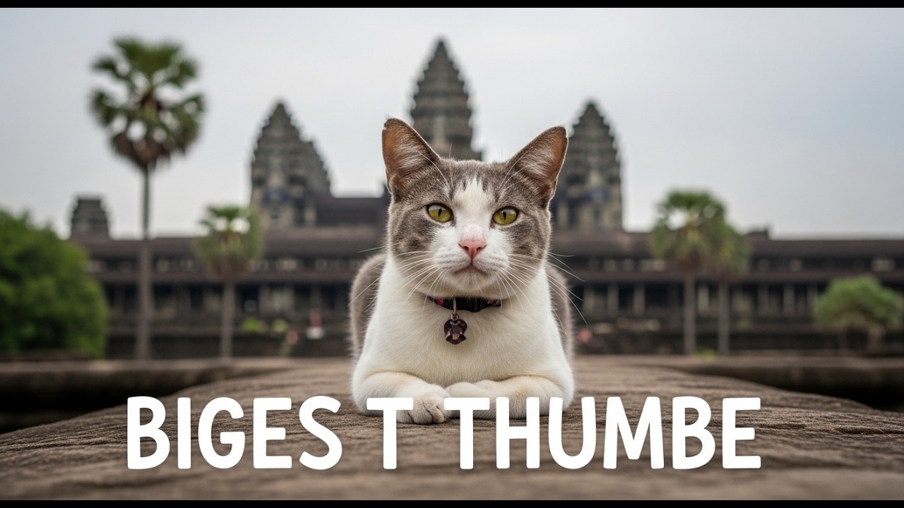 Biggest Funniest Brown Cat at Ta Prohm Temple Ever