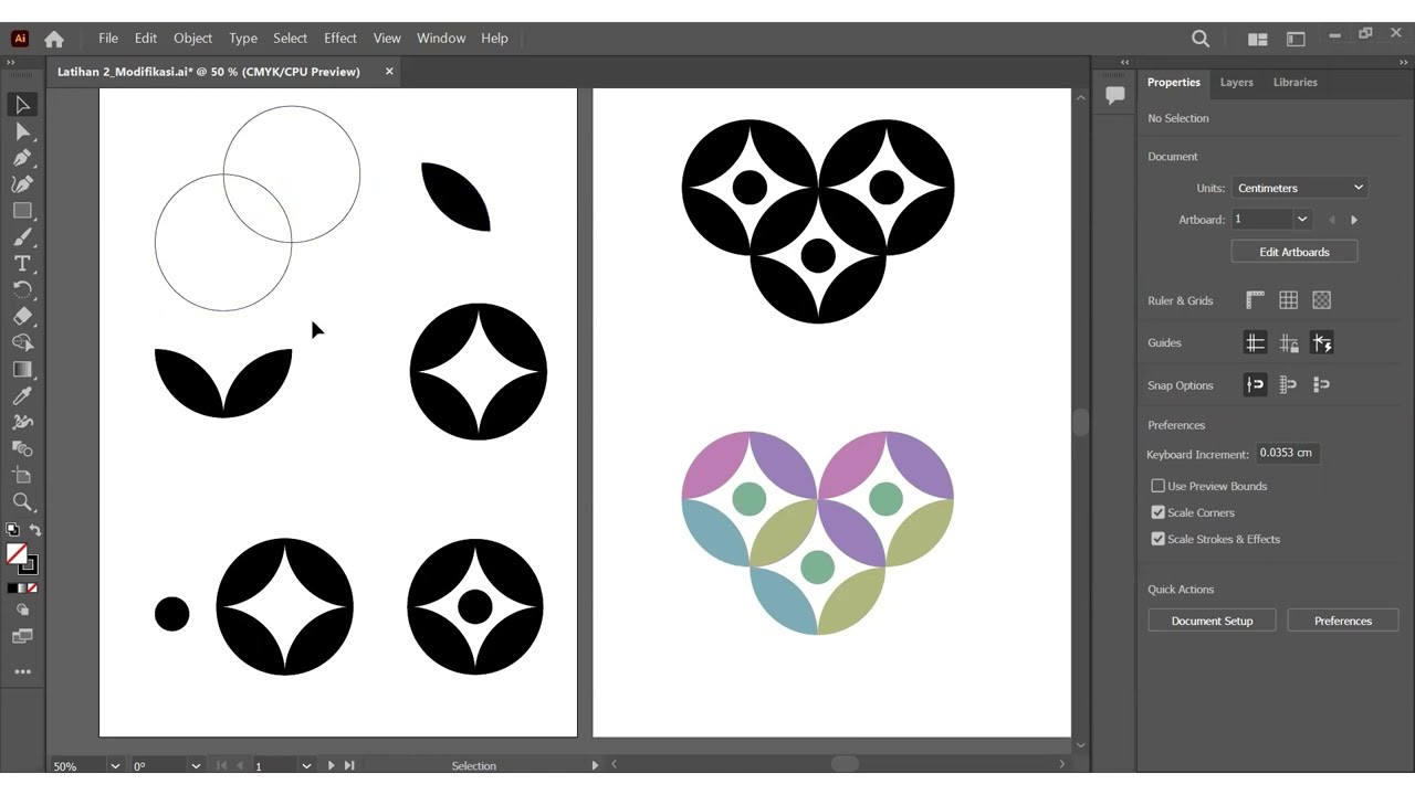 Bikin Motif Kawung Menggunakan Pathfinder dan Transform Tool di Adobe Illustrator