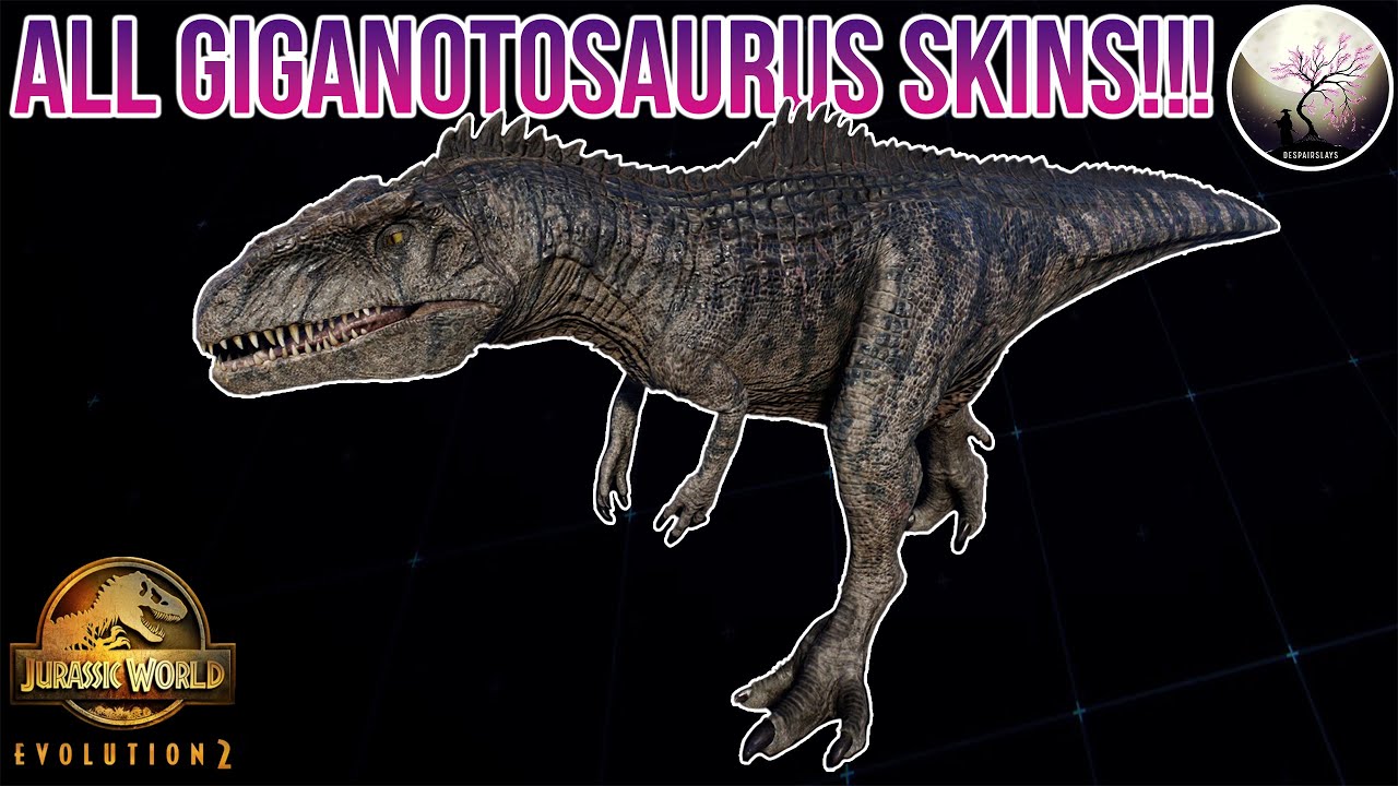 ALL GIGANOTOSAURUS SKINS SHOWCASE!!! - Jurassic World Evolution 2