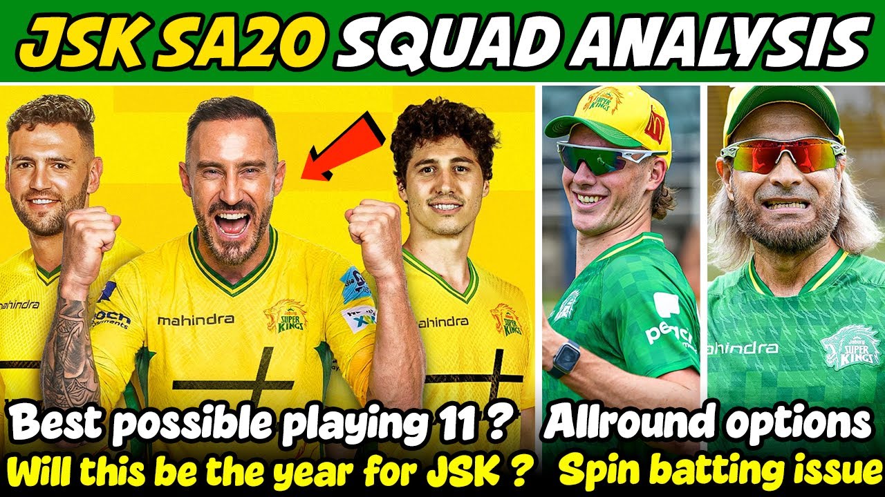 Joburg Super Kings Squad Analysis SA20 2026🔥 Spin Batting Issue 🤔 JSK Best Playing 11 IPL 2026