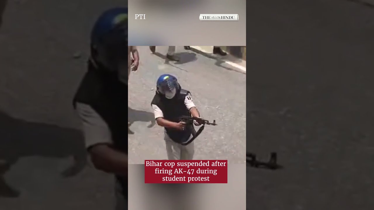 Bihar cop suspended after firing AK-47 during student protest