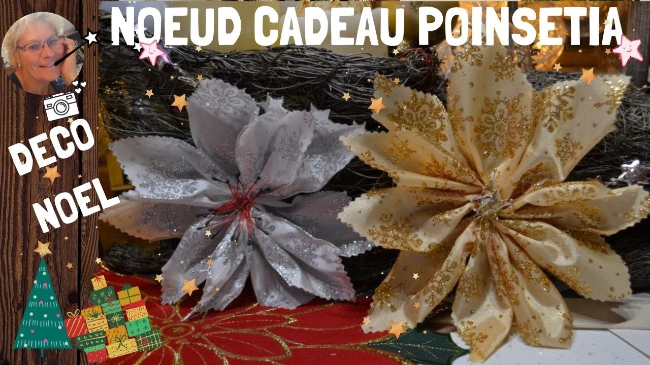 🎅🔴 Comment transformer un ruban en FLEUR POINSETTIA 🎄❄🎁☆ Xmas ©A63