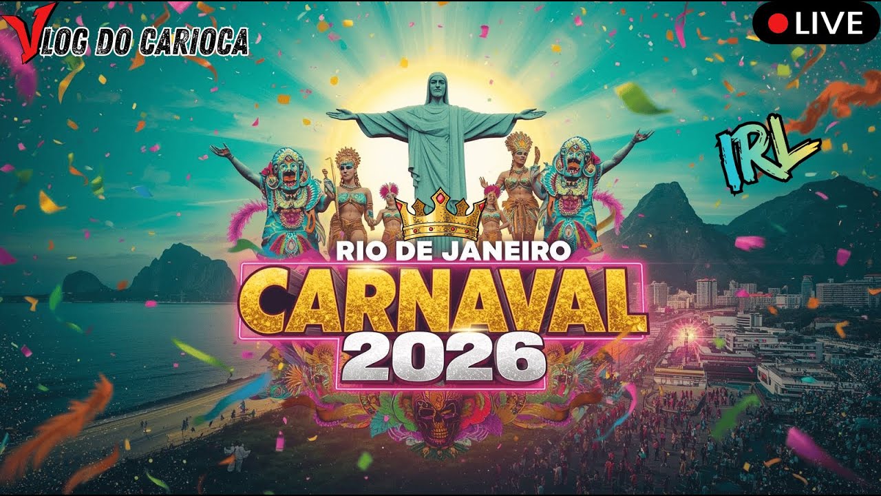 🟢 AO VIVO IRL: 👑🎭 Carnaval 2026 no Rio | Avenida, Blocos e Energia Carioca AO VIVO #rj #riodejaneiro
