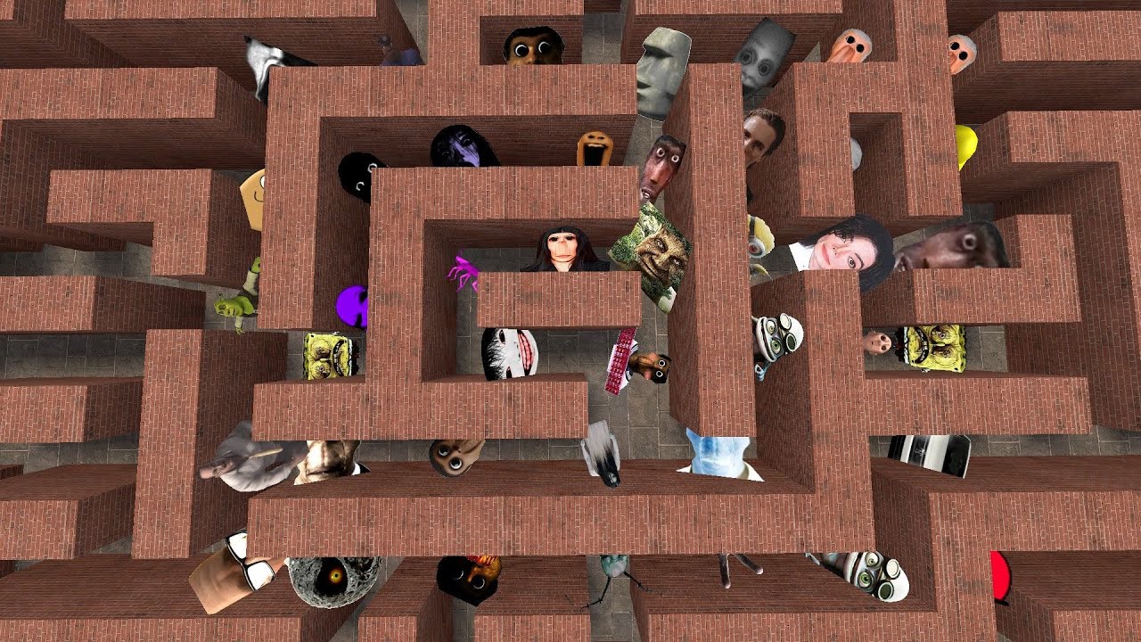 Vehchile Yoshie Obunga And Armost Cute Joe Biden Nextbot fun mod Hotel Room In Maze#nextbotgmod