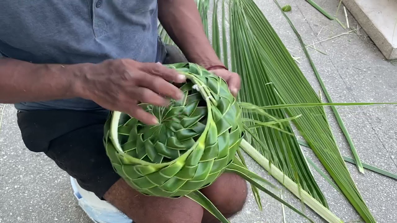 HOW MAKE COCONUT PALM LEAF BASKET