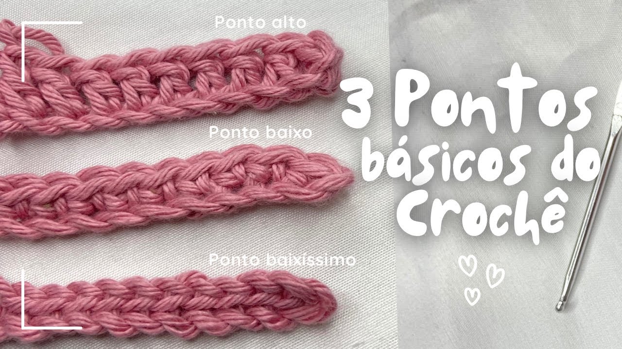 Pontos de croch&ecirc; PARA INICIANTES ✨| como fazer ponto baix&iacute;ssimo, ponto baixo e ponto alto no croch&ecirc;