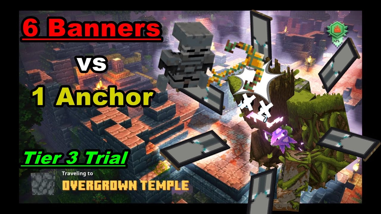 Encrusted Anchor Tearing Through A T3 6-Banner Trial Potionless (Apocalypse+25) - Minecraft Dungeons