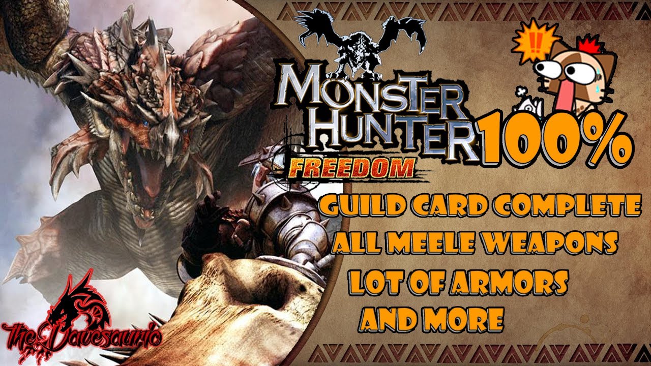 Monster Hunter Freedom 100% All Meele Weapons, Armors and more :3