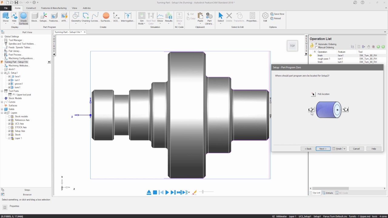 FeatureCAM Getting Started - Tutorial - Part Handling for Turning