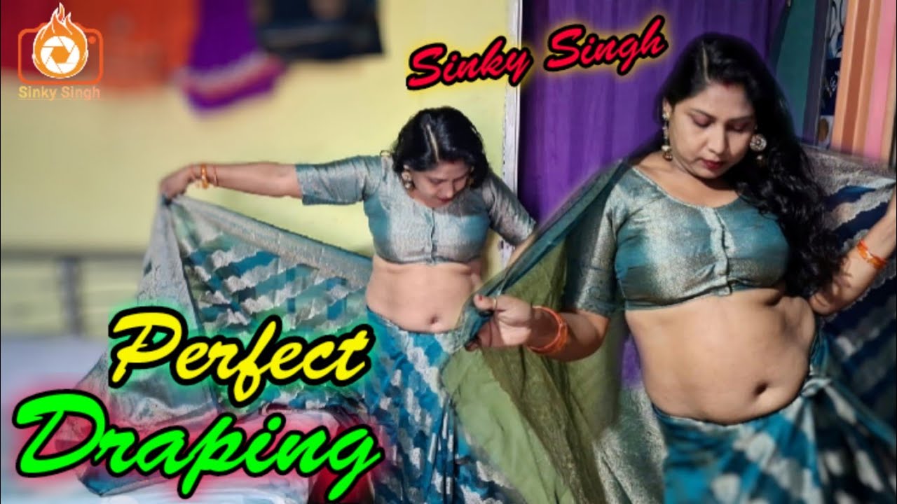 How to drape a saree perfectly | how to wear low waist saree draping at home | sinky singh vlog