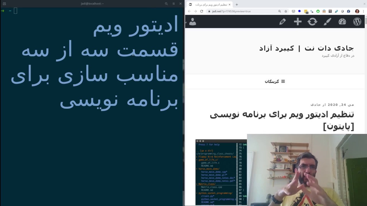 اشنایی با ادیتور ویم - سه از سه - تنظیم برای برنامه نویسی و کارهای دیگه