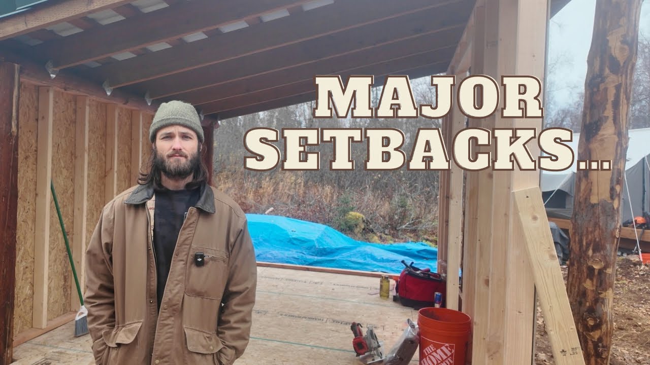 Converting Firewood Shelter into Tiny Cabin to Survive Winter - Walls 2.0〈EP11〉Alone Off Grid Alaska